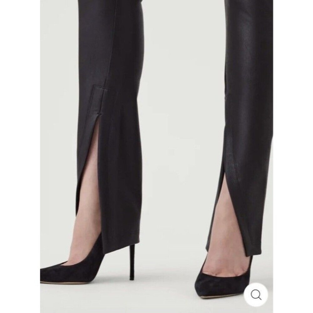 SPANX Faux Leather Like Front-Slit Skinny Pants Black Pull On Size Small NWT - Picture 2 of 14